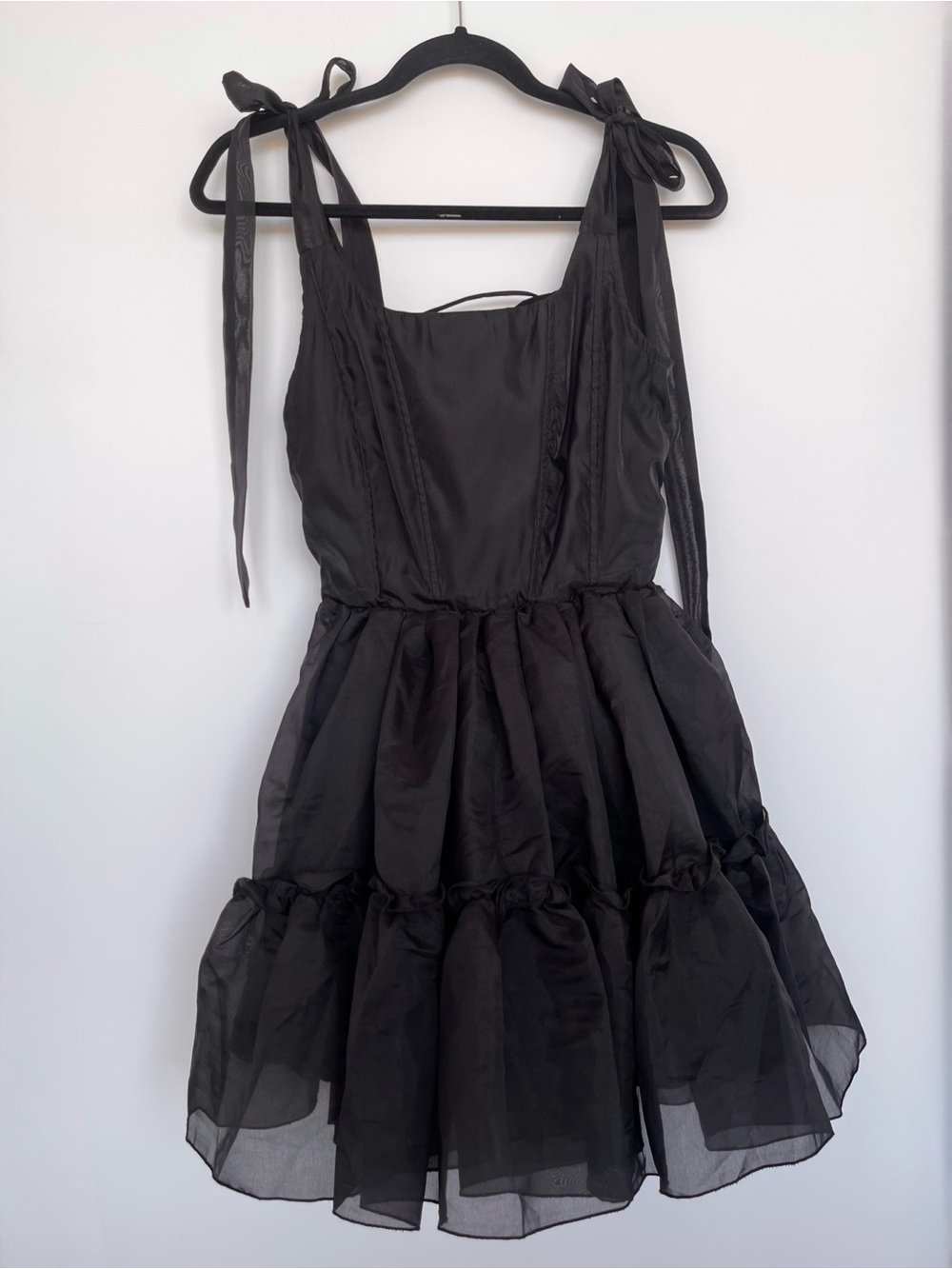 WILD ROSE & SPARROW Siena Mini Corset Dress in Black Swan Size XS NWT